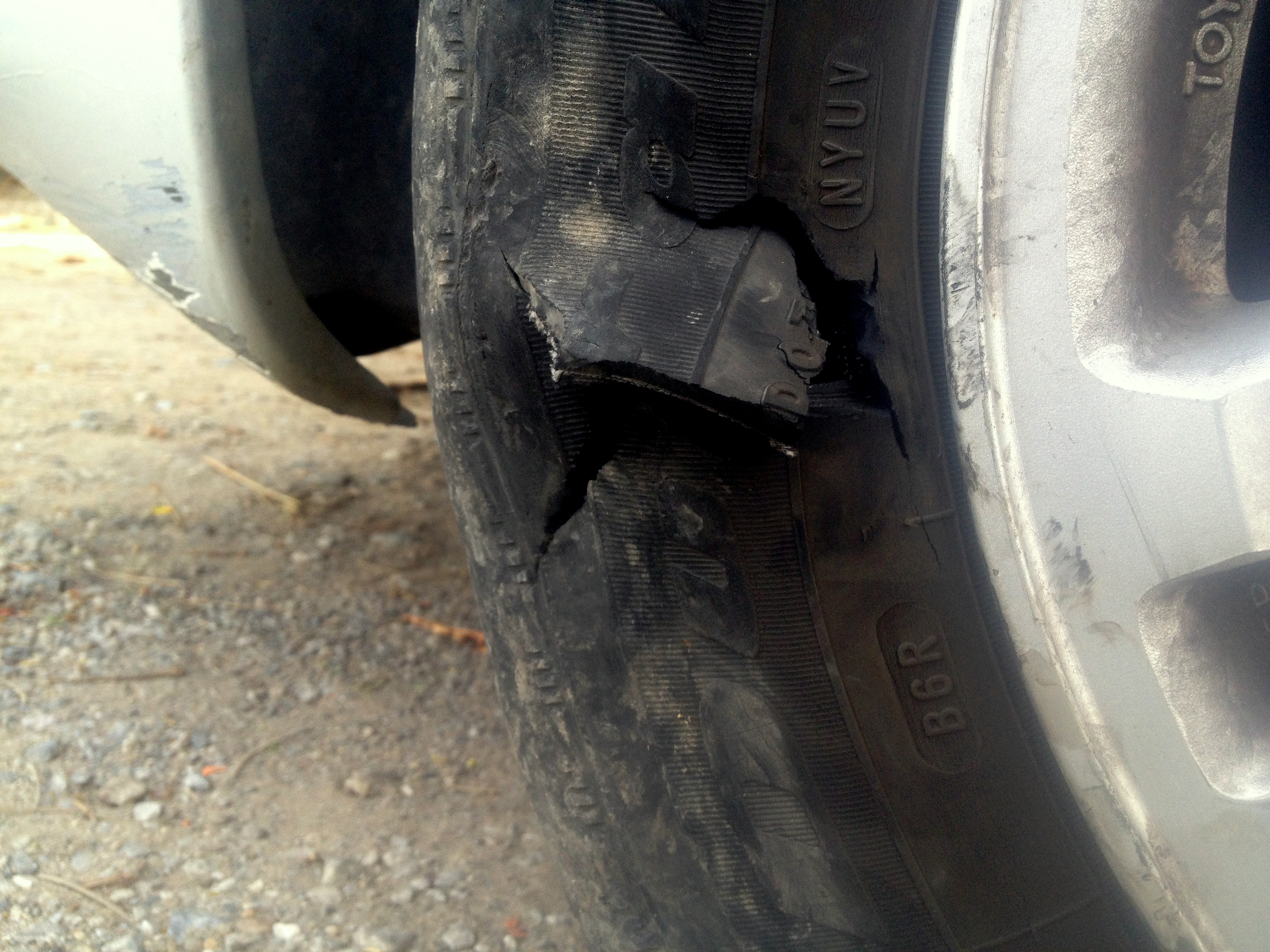 our blown tire