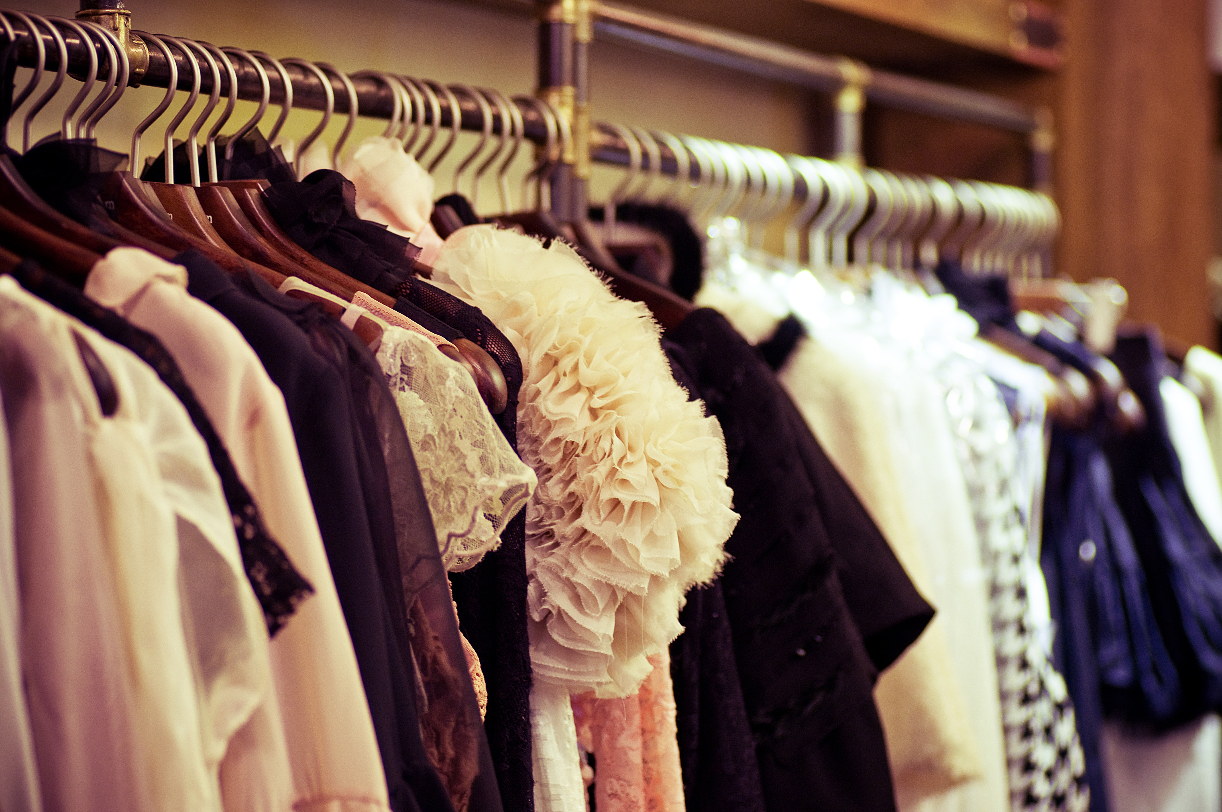 clothes on rack